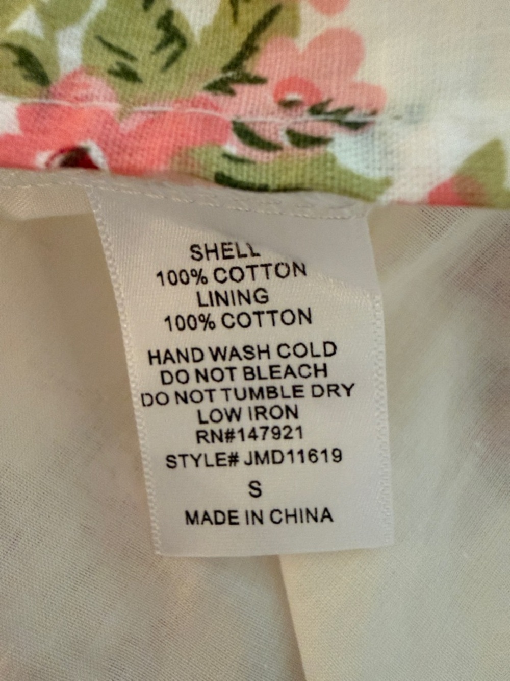 Floral Off-Shoulder Maxi Dress in White with Pink Roses - Picture 9 of 9